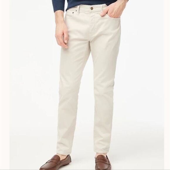 J. Crew Factory NWT Men's Slim-fit garment-dyed five-pocket pants Stone 34 X 30‎